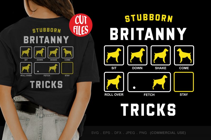 Stubborn britanny tricks graphic t-shirt design