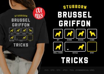 Stubborn brussel griffon tricks t-shirt design for sale