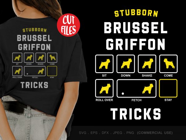 Stubborn brussel griffon tricks t-shirt design for sale