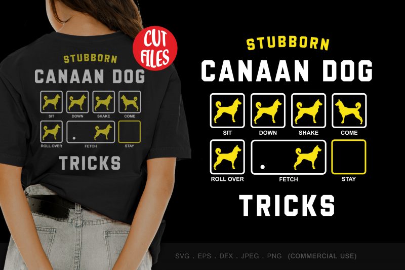 Stubborn canaan dog tricks t-shirt design png