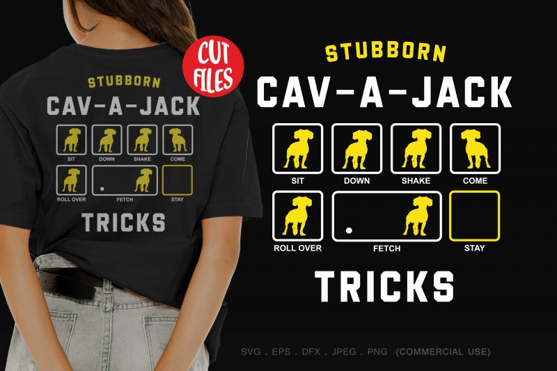 Stubborn cav-a-jack tricks t shirt design for download