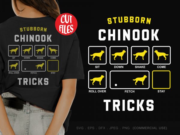 Stubborn chinook tricks t shirt design to buy