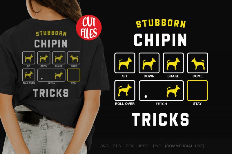 Stubborn chipin tricks t shirt design template