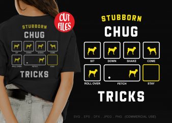 Stubborn chug tricks graphic t-shirt design