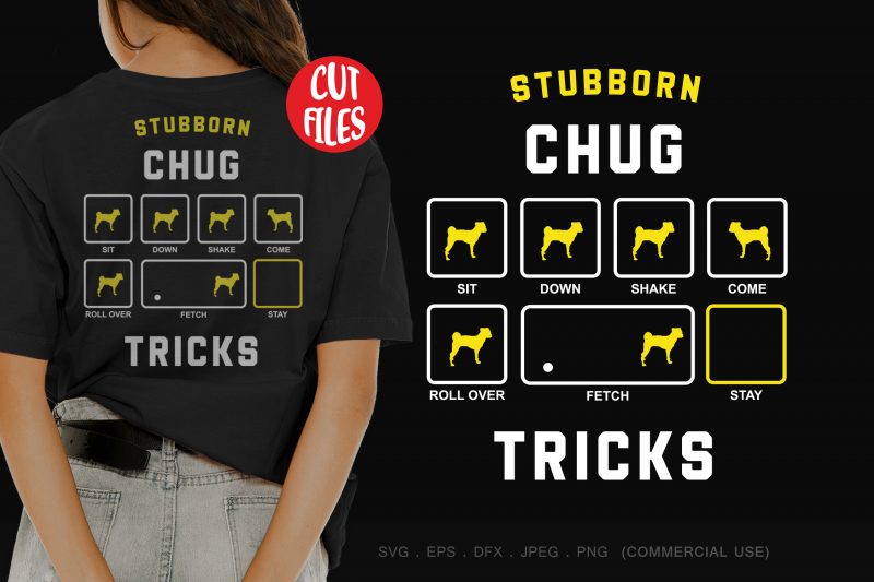 Stubborn chug tricks graphic t-shirt design