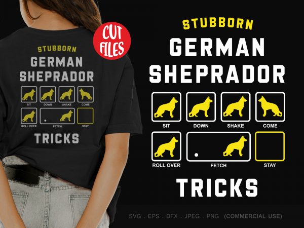 Stubborn german sheprador tricks t-shirt design png