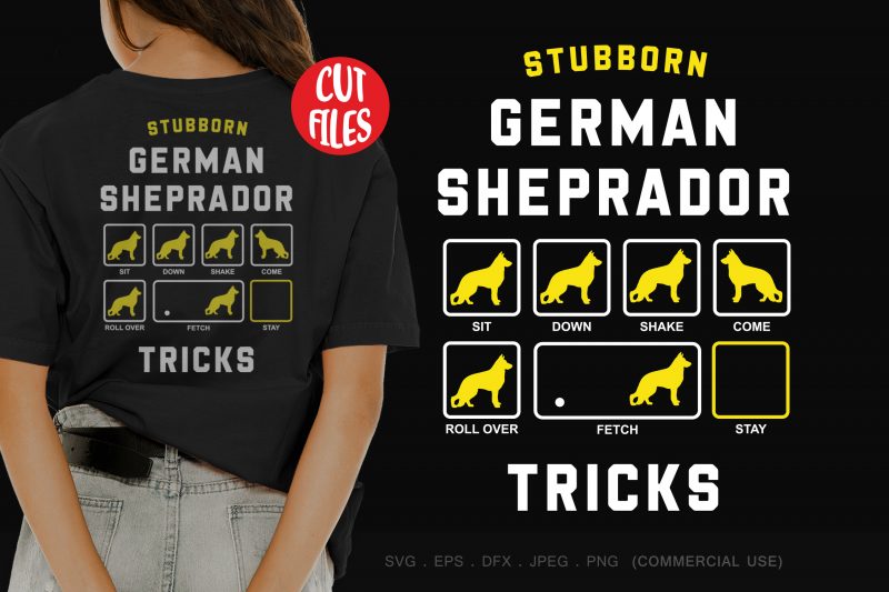 Stubborn german sheprador tricks t-shirt design png