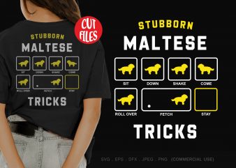 Stubborn maltese tricks ready made tshirt design