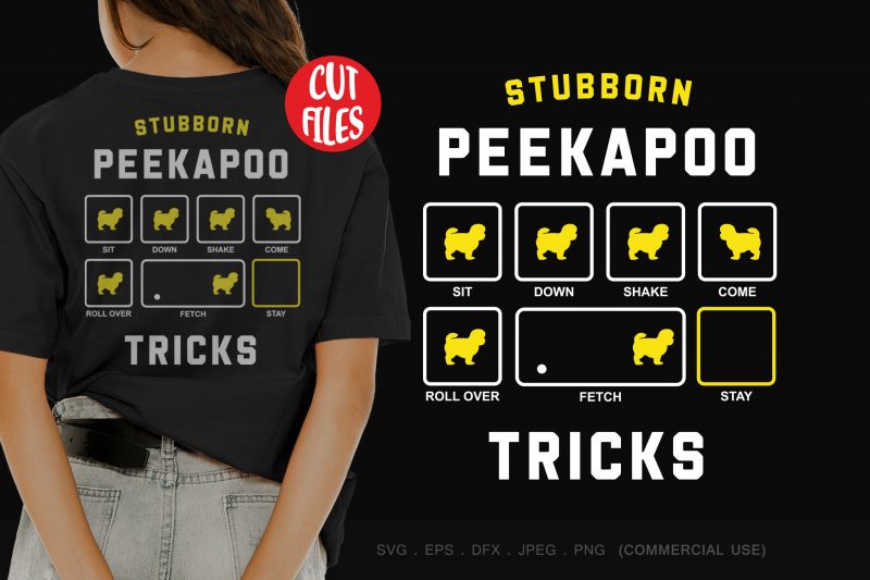 Stubborn peekapoo tricks t-shirt design png