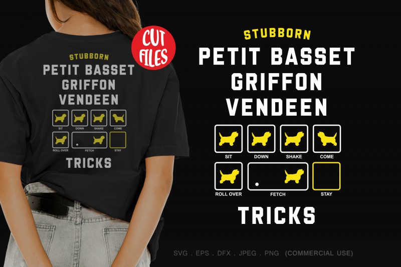 Stubborn petit basset griffon vendeen tricks shirt design png