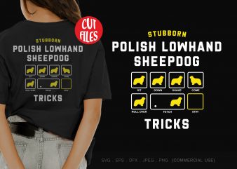 Stubborn polish lowhand sheepdog tricks t shirt design for download