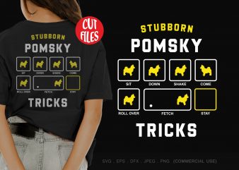 Stubborn pomsky tricks t-shirt design png