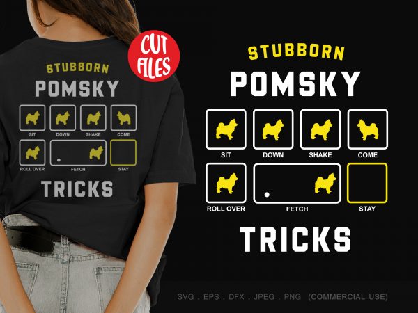 Stubborn pomsky tricks t-shirt design png