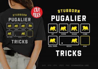 Stubborn pugalier tricks shirt design png