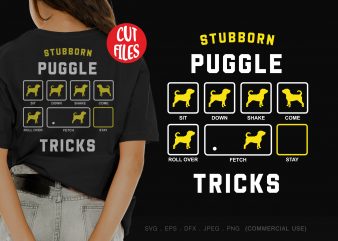 Stubborn puggle tricks buy t shirt design