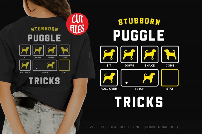 Stubborn puggle tricks buy t shirt design