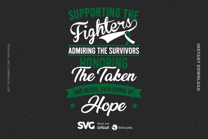 Supporting The Fighters Admiring The Survivors Brain Injury SVG – Awareness – Brain Injury – t shirt design for purchase
