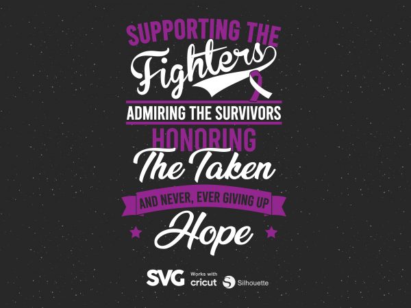 Supporting the fighters admiring the survivors cystic fibrosis svg – cancer – awareness – buy t shirt design artwork