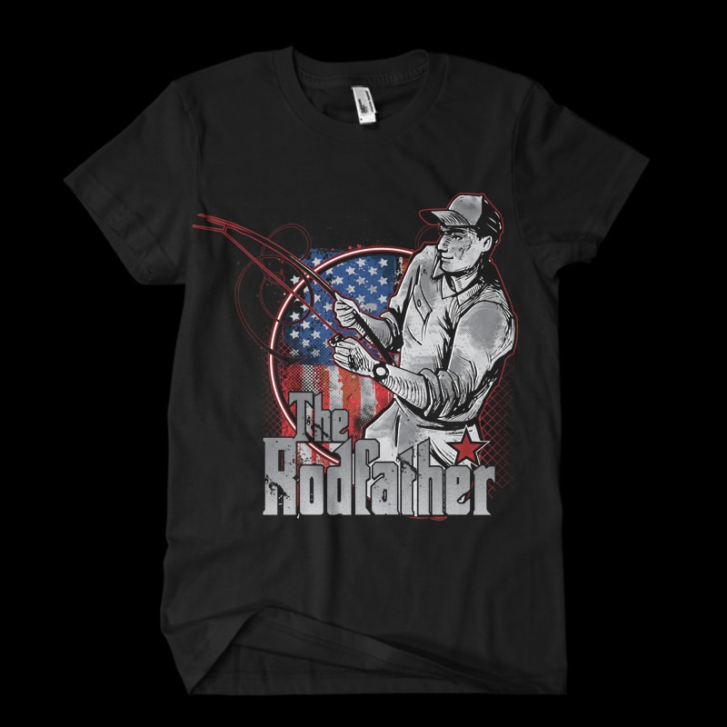 The Rodfather print ready t shirt design