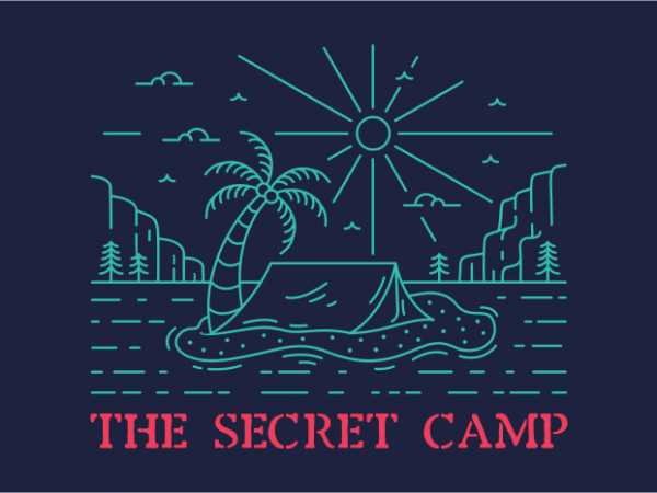 The secret camp t shirt design for download