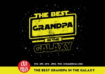 The Best Grandpa In The Galaxy t shirt design template
