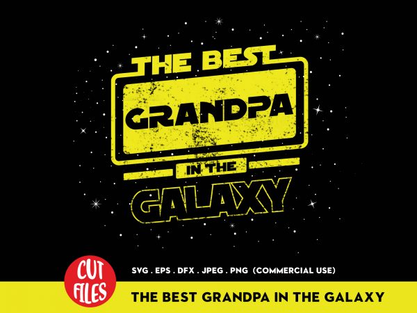 The best grandpa in the galaxy t shirt design template