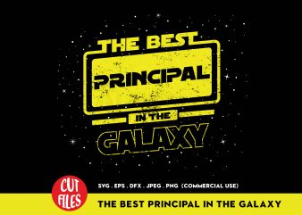 The Best Principal In The Galaxy print ready t shirt design