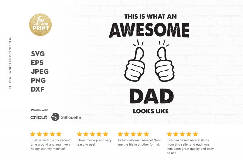 This is what an awesome dad looks like t-shirt design png