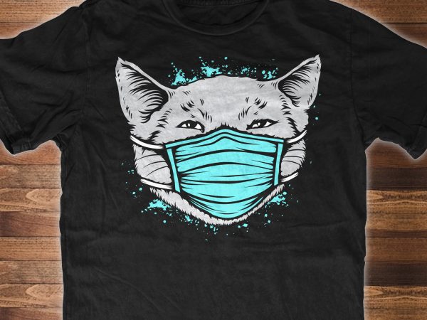 Cat quarantine 2020 facemask – t-shirt design for sale