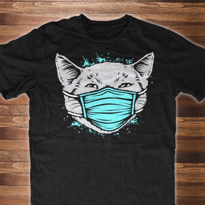 Cat quarantine 2020 facemask t shirt design for sale