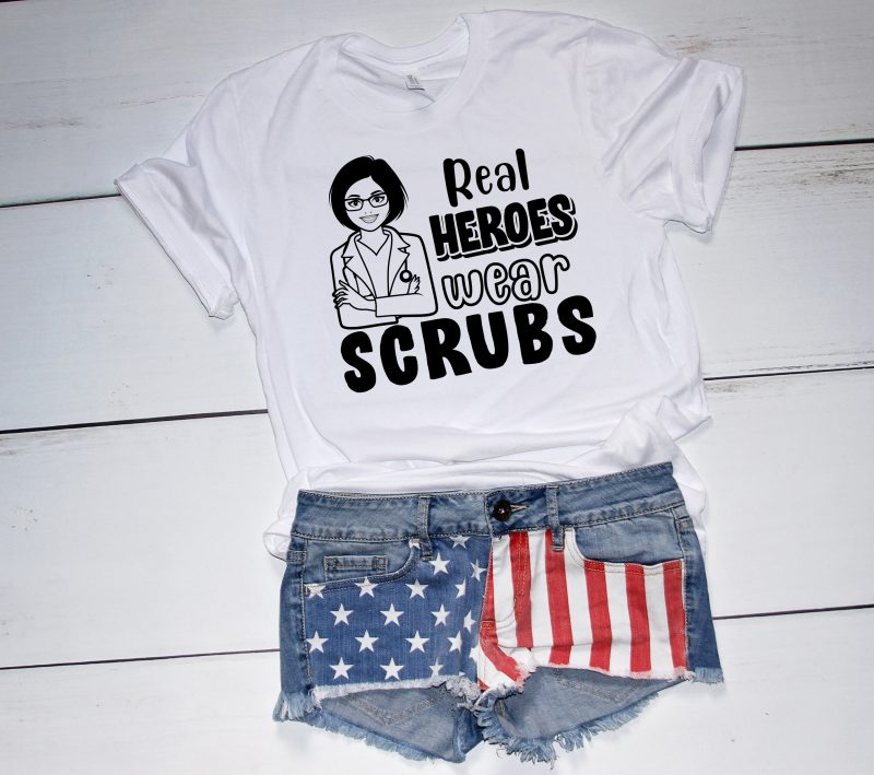 Real Heroes Wear Scrubs buy t shirt design artwork