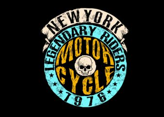 1976 biker print ready t shirt design