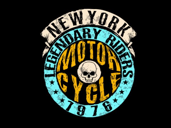 1976 biker print ready t shirt design