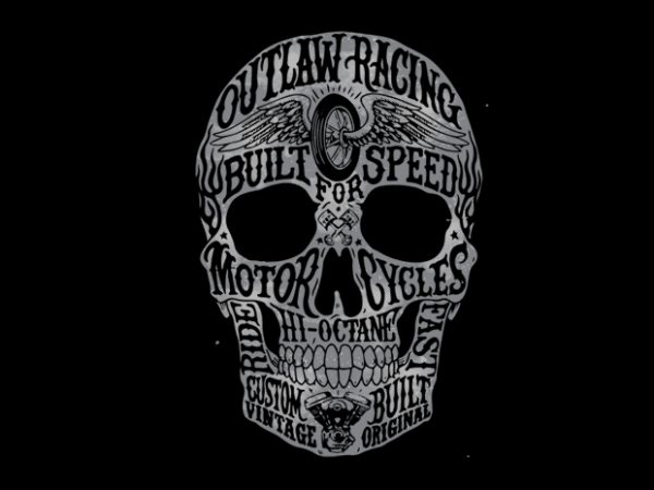 Outlow speed skull buy t shirt design for commercial use