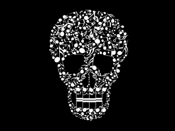 Music skull ready made tshirt design