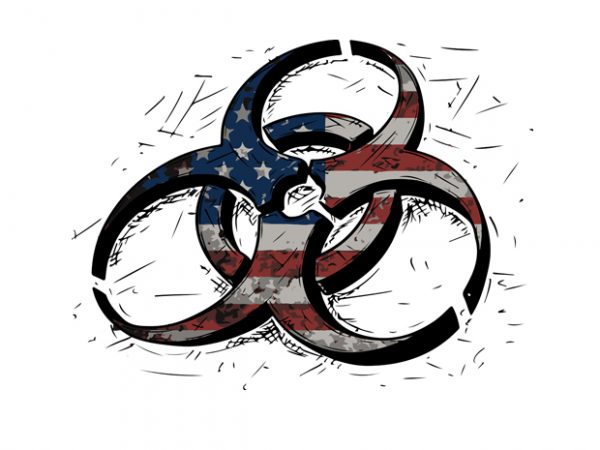 Biohazard usa flag2 graphic t-shirt design
