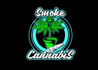 smoke weed print ready t shirt design