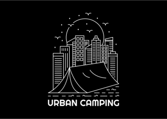 Urban Camping t shirt design for sale