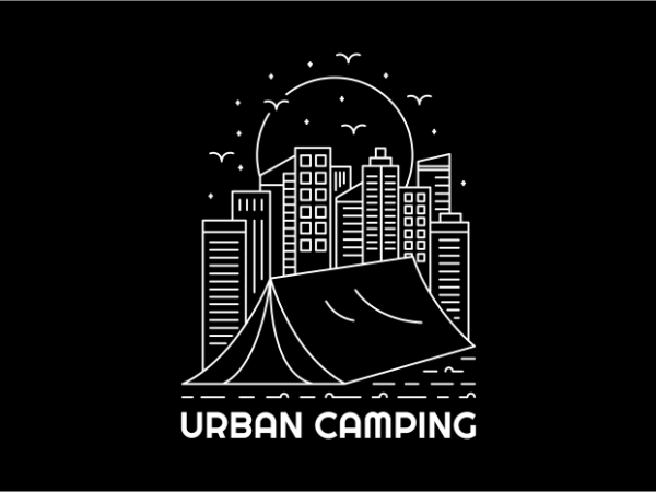 Urban camping t shirt design for sale