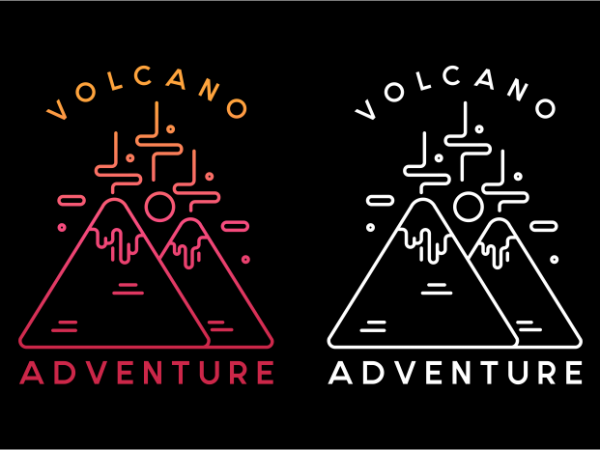 Volcano adventure graphic t-shirt design
