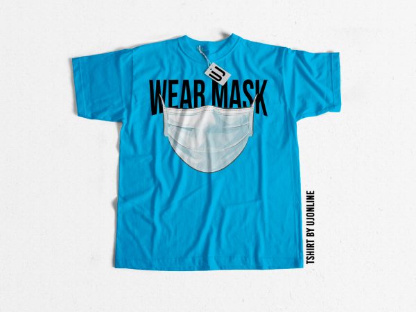 Wear mask t-shirt design for commercial use