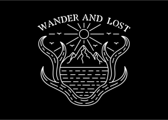 Wander and Lost design for t shirt