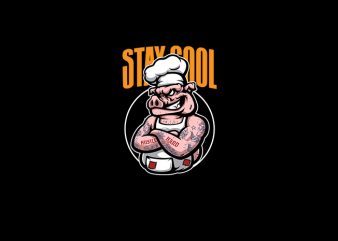 Fat Chef Pig Vector T shirt Design