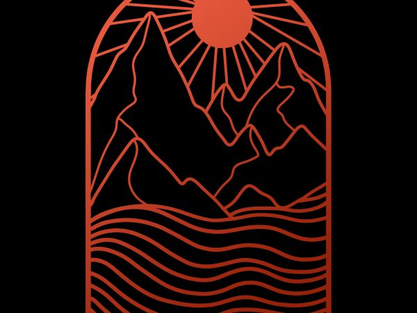 Abstract mountain tshirt design