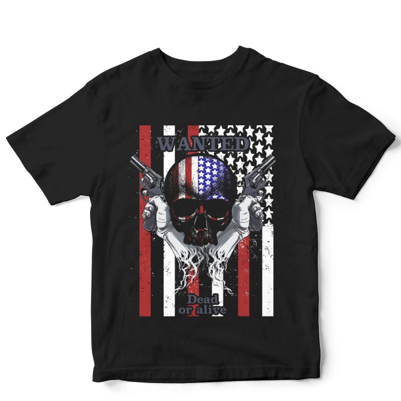 american skull t shirt design for download