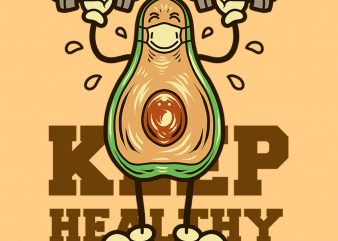 keep healthy avocado tshirt design