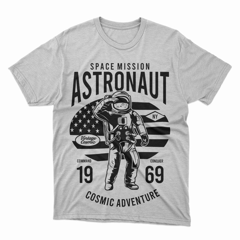 astronaut space mission vector t shirt design for download