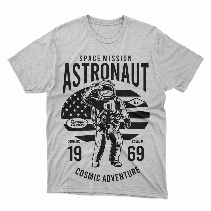 astronaut space mission vector t shirt design for download