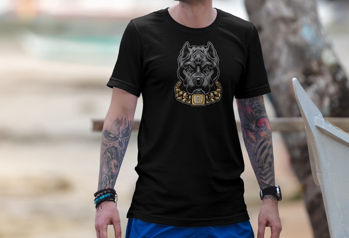 pitbull rebelled vector t shirt design
