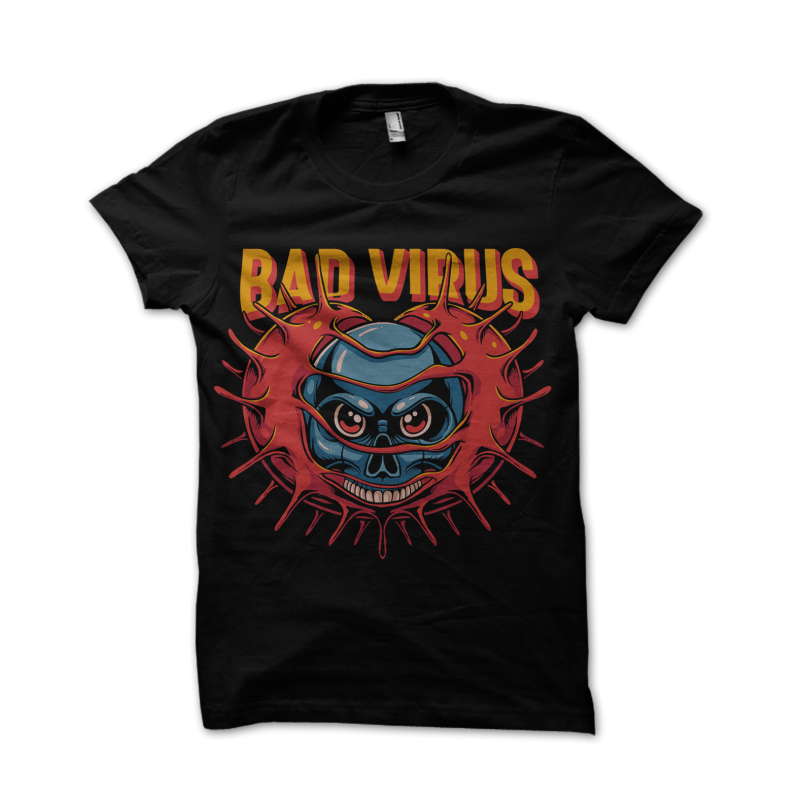 Bad virus t-shirt design for commercial use